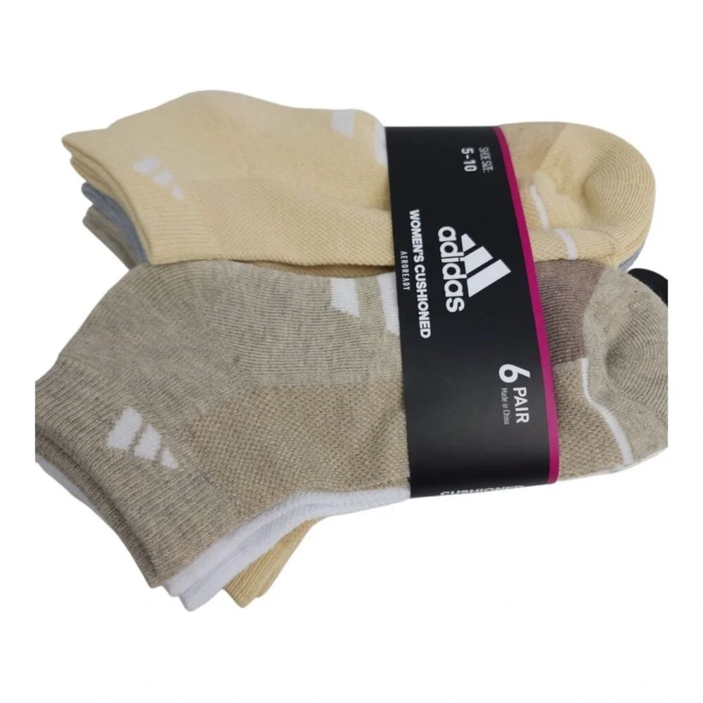 🤎NWT•Adidas Womens Cushioned Low-Cut Socks(6PK)Aeroready Technology•Size:5-10🤎